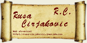 Rusa Ćirjaković vizit kartica